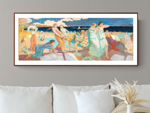 Maurice Denis Print: Les Jeux des Laveuses Fine Art - Beach Scene