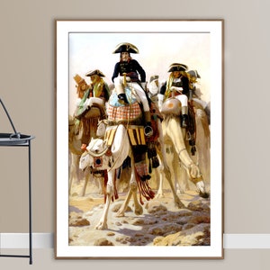 Napoleon and His Military, General Staff in Egypt by Jean Leon Gerome Fine Art Print - Poster Paper or Canvas Print / Gift Idea