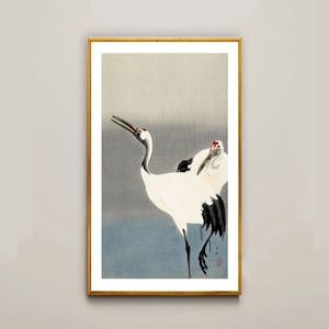 Two Cranes by Ohara Koson  Fine Art Print - Birds Poster, Animals Print, Cranes Art Work, Japanese Art, Gift Idea, Wall Decor
