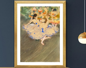 エドガー・ドガ作「舞台上の二人の踊り子」（1874年）、手描きの油彩