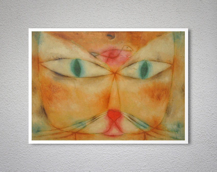 Cat and Bird by Paul Klee 1928 Poster Paper Sticker or | Etsy