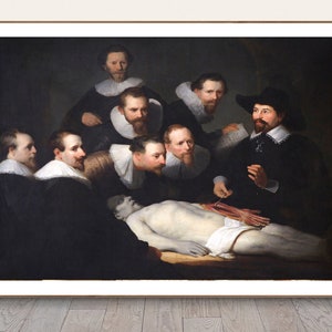 La lección de anatomía del Dr. Nicolaes Tulp por Rembrandt van Rijn Fine Art Print - Surgeons Paintic, Rembrandt Lovers, Iconographic Painting