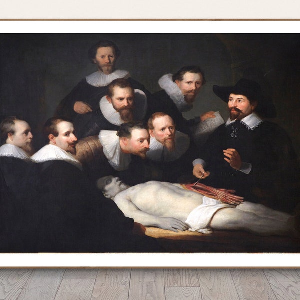 The Anatomy Lesson of Dr. Nicolaes Tulp by Rembrandt van Rijn Fine Art Print - Surgeons Paintic, Rembrandt Lovers, Iconographic Painting