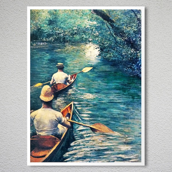 The Canoes by Gustave Caillebotte Fine Art Print - Poster Paper or Canvas Print / Gift Idea / Wall Decor