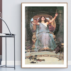 Circe Offering the Cup to Ulysses by John William Waterhouse, Fine Art Poster, Academic Wall Décor, Pre-raphaelite Print, Classical Poster