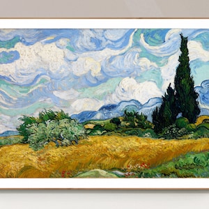 Wheat Field with Cypresses by Vincent Van Gogh Fine Art Print - Landscape Art, Impressionist Art, Wall Decor
