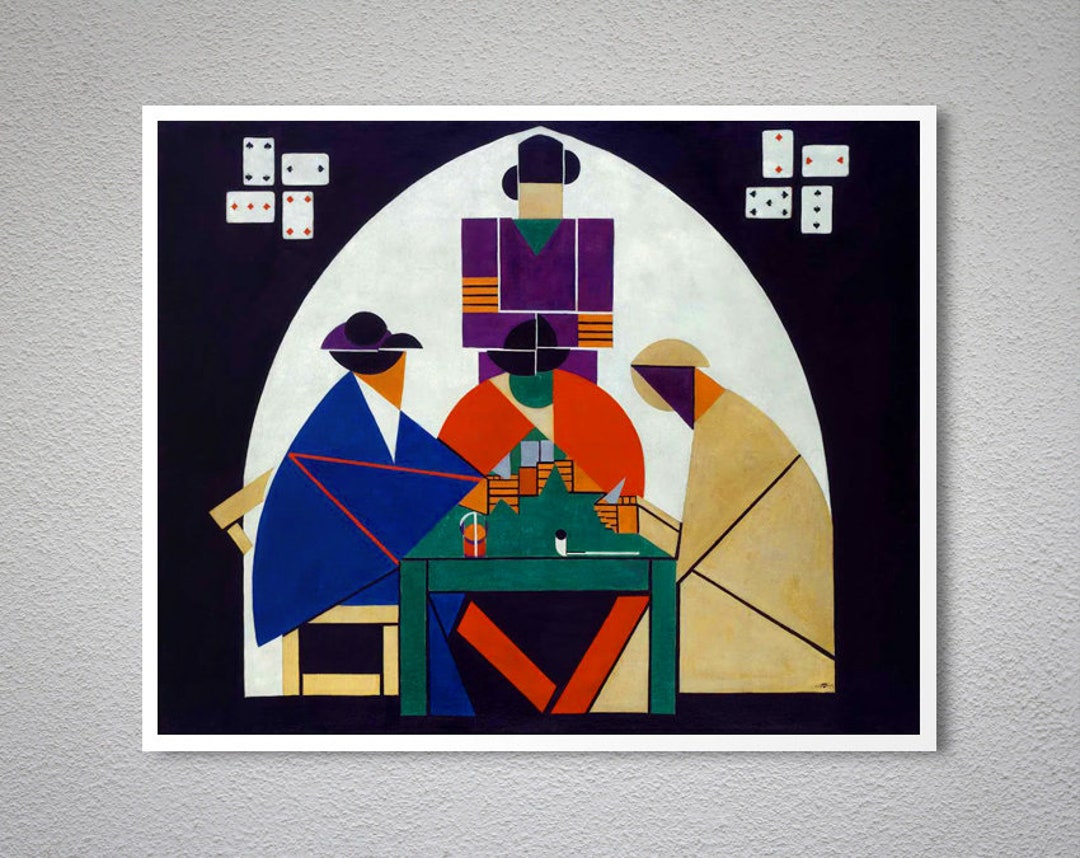 Card Players by Theo Van Doesburg Fine Art Print Poster Paper or Canvas