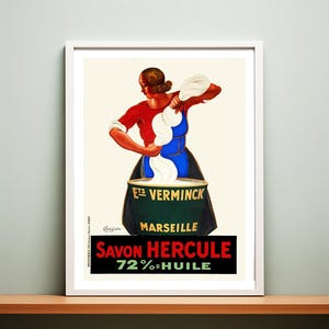 Vintage Savon Hercule Advertisement (1920) Art Print - Reproduction of a Retro Artwork, Decorative Purposes Wall Decor