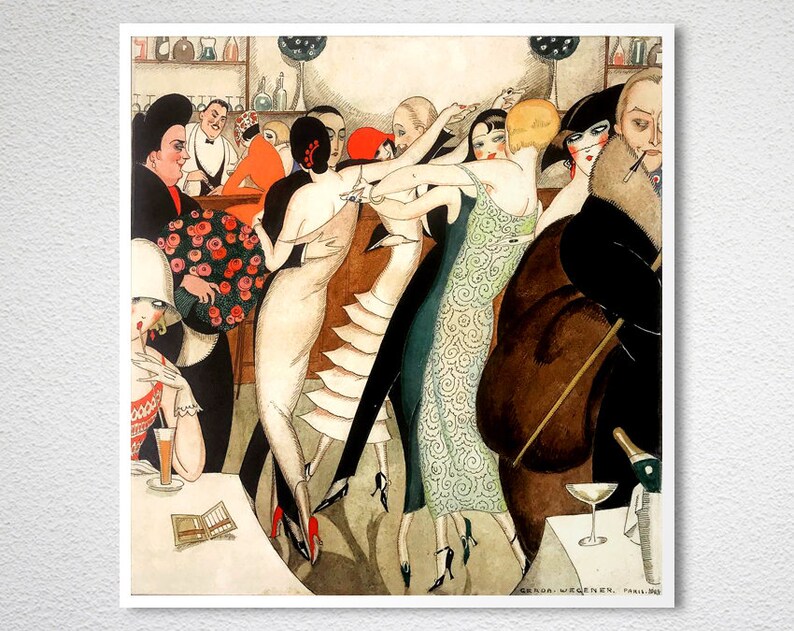 Colorful Home D\u00e9cor Shall We Dance by Gerda Wegener Fine Art Print Figurative Poster Modern Artwork