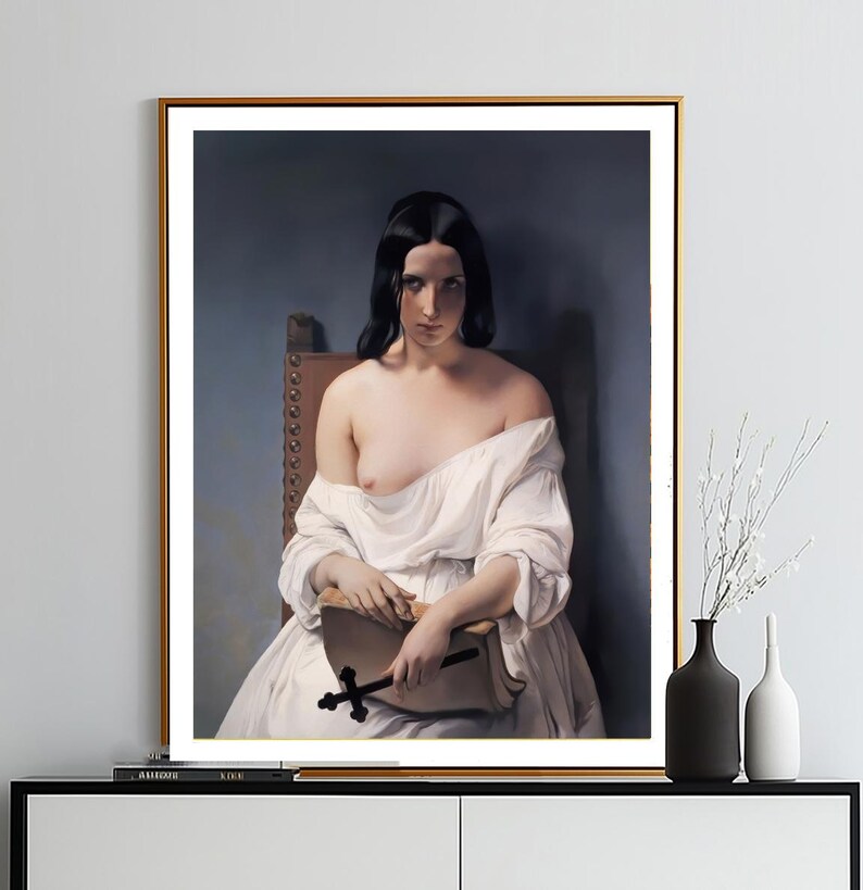 Francesco Hayez Meditation Fine Art Poster: Romanticism Painting image 3