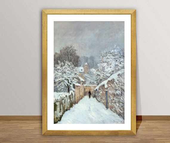 シスレー「ルーヴシエンヌの雪」版画：印象派の冬景色 - Etsy 日本