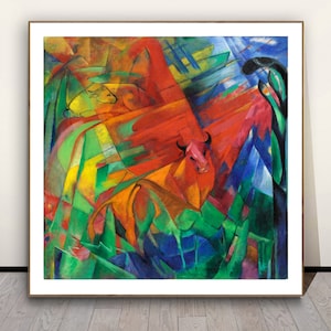 Animals in Landscape by Franz Marc Fine Art Print - Abstract Art, Modern Wall Decor, Gift Idea