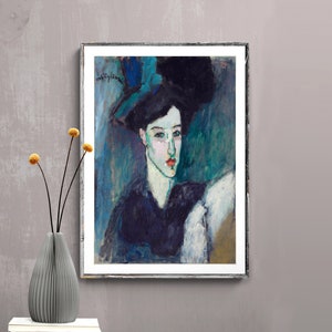 Portrait of a Young Woman by Amedeo Modigliani Fine Art Print -  Poster Paper or Canvas Print / Gift Idea / Wall Decor