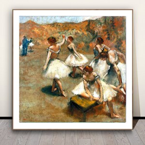 Dancers at the Stage by Edgar Degas, Fine Art Print, Impressionist Poster, Realist Wall Art, Ballet Artwork, Figurative Painting
