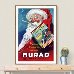 Murad, The Turkish Cigarette Vintage Poster - Poster Paper or Canvas Print / Gift Idea / Wall Decor
