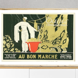 Au Bon Marché by Rene Vincent, Vintage Poster, Fashion Wall Art, French Woman Print, Retro Exposition Art, Decorative Artwork, Digital Print