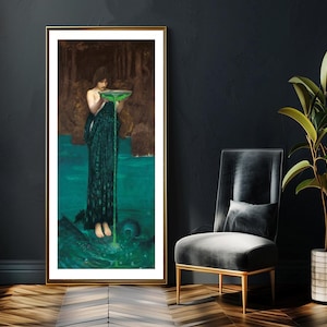 Circe Invidiosa by John William Waterhouse, Fine Art Print, Academic Painting, Pre-raphaelite Art, Woman Wall Décor, Classical Poster