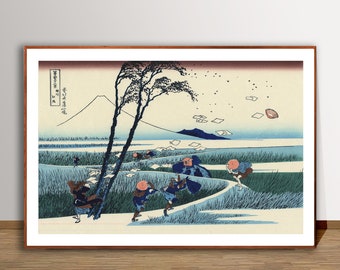 Hokusai Print: Ejiri in Suruga Province, Japanese Landscape Art