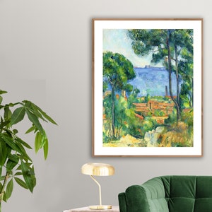 Vue sur l'Estaque et le Château di Paul Cezanne Fine Art Print - Carta per poster o stampa su tela / Idea regalo / Decorazione murale