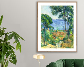 Vue sur l'Estaque et le Château by Paul Cezanne Fine Art Print -  Poster Paper or Canvas Print / Gift Idea / Wall Decor