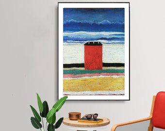 Red House by Kazimir Malevich, Fine Art Print -  Poster Paper or Canvas Print / Gift Idea / Wall Decor