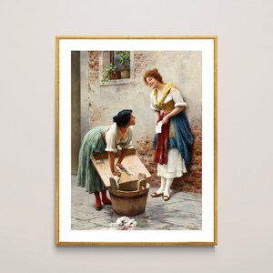 Compartilhando as notícias de Eugen von Blaas Impressão de belas artes - Papel de pôster ou impressão em tela / Idéia de presente / Decoração de parede