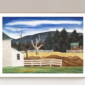 Woodstock Landscape by George Copeland Ault Fine Art Print  -  Poster Paper or Canvas Print / Gift Idea / Wall Decor