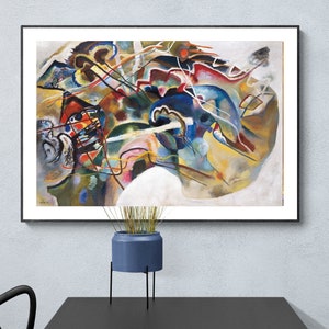 Picture with a White Border by Wassily Kandinsky -  Poster Paper or Canvas Print / Gift Idea / Wall Decor