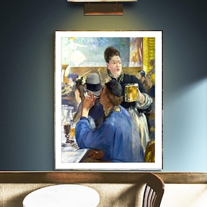 Beer Waitress by Eduard Manet, Fine Art Print, Realist Artwork, Impressionist Poster, Spanish Wall Art, Food & Drink Poster, Cafe Wall Décor
