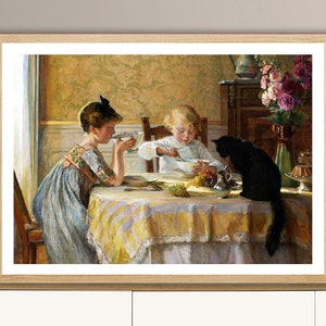 Snack Time de Angele Blanche Denvil Impressão de belas artes - Arte de berçário, decoração de quarto de creche/ideia de presente/decoração de parede