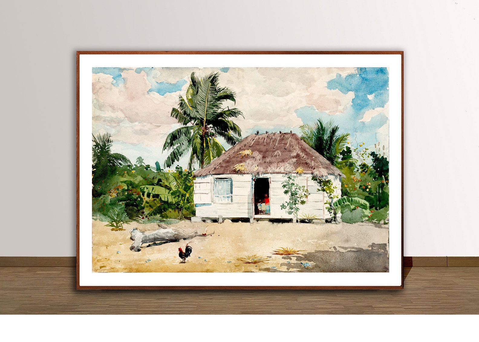 Native Hut at Nassau by Winslow Homer Fine Art Print - Poster Paper or Canvas Print / Gift Idea / Wall Decor