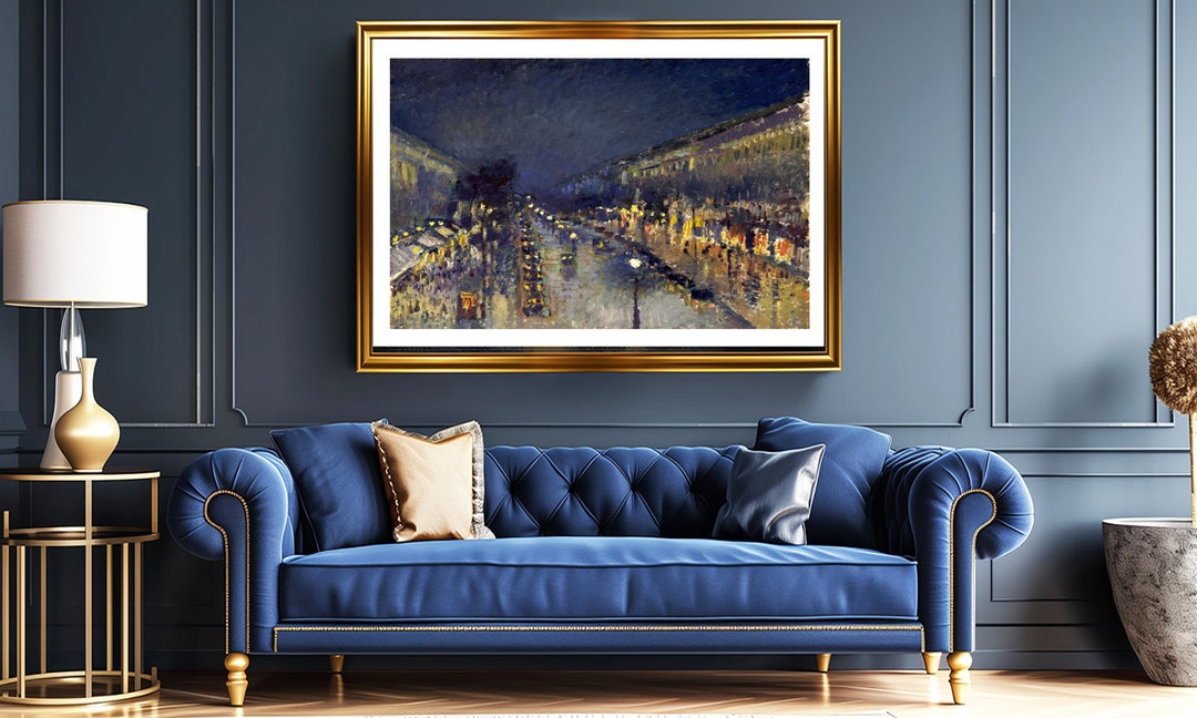 ピサロ版画：夜のモンマルトル大通り、印象派の都市景観画 - Etsy 日本