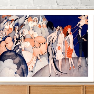 Modenschau für Damen von Gerda Wegener, Fine Art Print, Jugendstil Poster, Figuratives Kunstwerk, Mode Poster, Freunde Geschenk