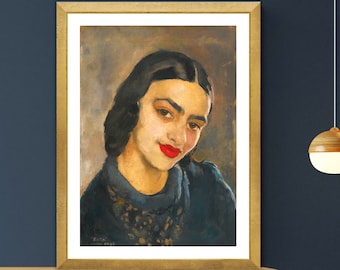 Impresión artística de autorretrato de Amrita Sher-Gil