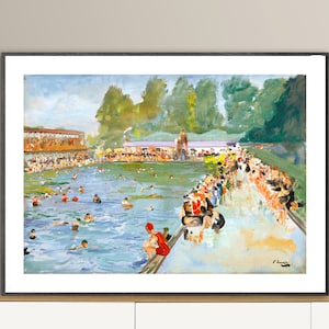 Chiswick Baths, Australia by Sir John Lavery, Fine Art Print, Seashore Artwork, Beach Poster, Coastal Décor, Summer Poster, Seaside Print