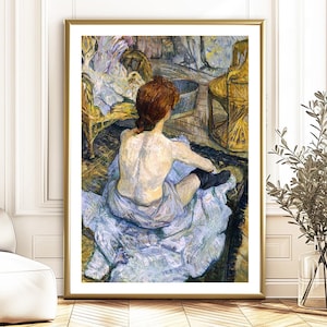Lámina artística «La Toilette» de Henri de Toulouse Lautrec: arte figurativo, idea de regalo y decoración de pared.