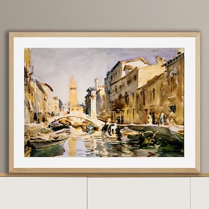 Venetian Canal by John Singer Sargent Fine Art Print - Poster Paper or Canvas Print / Gift Idea / Christmas Gift