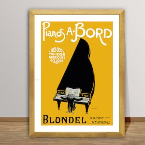 Pianos a Bord Vintage Unterhaltung Poster - Klavier Poster, Musik Druck, Wand Dekor, Geschenk Idee