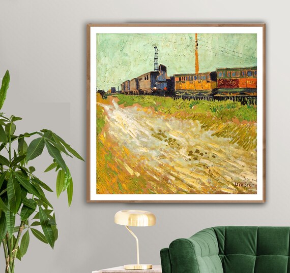アメリカの汽車の絵　版画 アートプリント アメリカの汽車の絵 版画？アートプリント？新 モデル