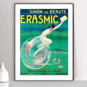 Vintage Savon de Beaute Soap Advertisement Art Print - Reproduction of a Retro Artwork, Decorative Purposes Wall Decor