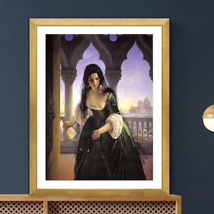 Acusación secreta de Francesco Hayez, cartel de bellas artes, arte romántico, decoración romántica, impresión figurativa, pintura icónica