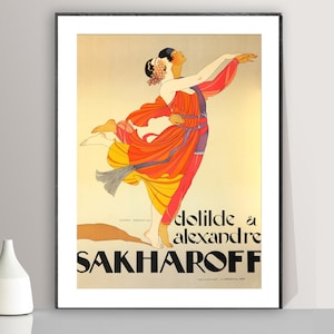 Sakharoff Vintage Entertainment Poster - Poster Paper or Canvas Print / Gift Idea / Wall Decor