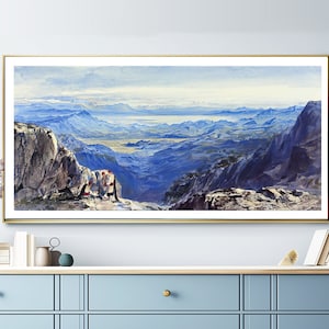 View of the Lake of Skodra from Montenegro by Edward Lear Fine Art Print - Landscape Art  / Gift Idea / Wall Decor