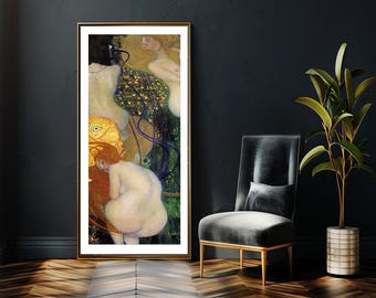 グスタフ・クリムト「魚の血」プリント、魚の血のアートポスター、白黒