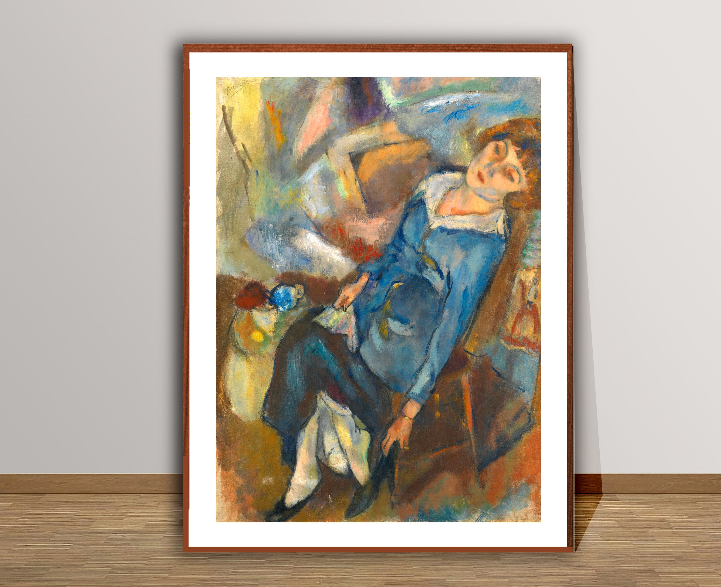 David Hermine Mettant Son Soulier by Jules Pascin Fine Art Print