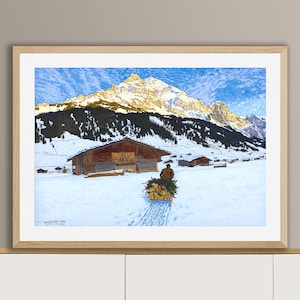 Morning Atmosphere Adelboden by Waldemar Fink Fine Art Print - Landscape Poster, Adelboden Print / Gift Idea