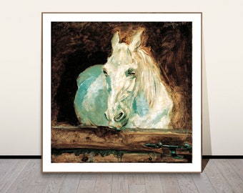 The White Horse  by Henri de Toulouse Lautrec Fine Art Print - Poster Paper or Canvas Print / Wall Decor