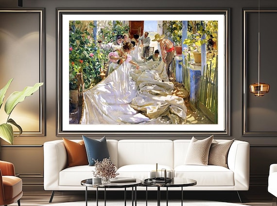 ホアキン・ソローリャの絵画版画：帆の修繕、具象芸術 - Etsy 日本