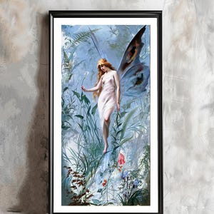 The Lily Fairy by Luis Ricardo Falero, Fine Art Print-  Fantasy Painting, Figurative Painting / Gift Idea / Wall Decor