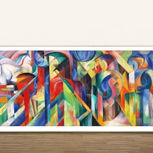 Stables by Franz Marc Fine Art Print - Poster Paper or Canvas Print / Gift Idea / Wall Decor